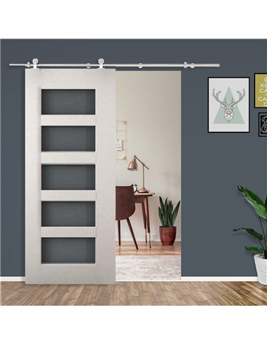 HOMCOM Stainless Steel Sliding Door...