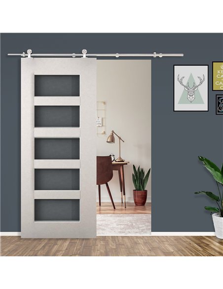 HOMCOM Stainless Steel Sliding Door Kit 2000mm Silver 02-0687 - pic 133374 | FastDaddyshop