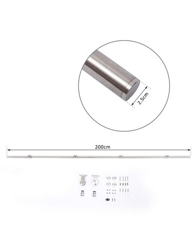 HOMCOM Stainless Steel Sliding Door...