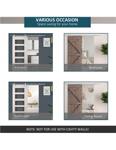 HOMCOM Stainless Steel Sliding Door...