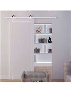 HOMCOM 6FT Rustic Sliding Barn Door Hardware Kit - White... 2