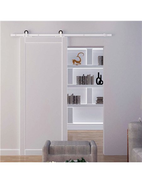 HOMCOM 6FT Rustic Sliding Barn Door Hardware Kit - White B81-002WT - pic 133383 | FastDaddyshop
