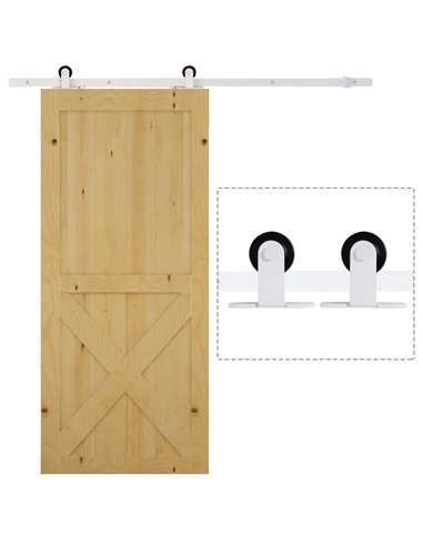 HOMCOM 6FT Rustic Sliding Barn Door...