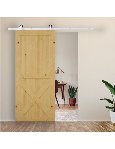 HOMCOM 6FT Rustic Sliding Barn Door...