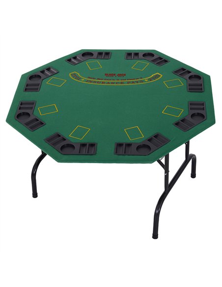 HOMCOM 8 Player Folding Poker Table with Cup Holders Green A70-037V01 - pic 133409 | FastDaddyshop