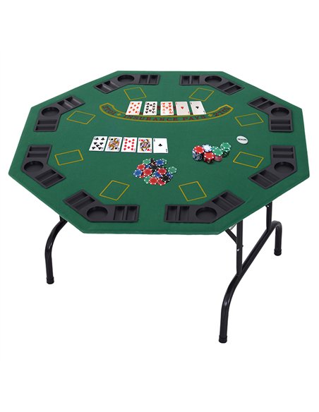 HOMCOM 8 Player Folding Poker Table with Cup Holders Green A70-037V01 - pic 133410 | FastDaddyshop