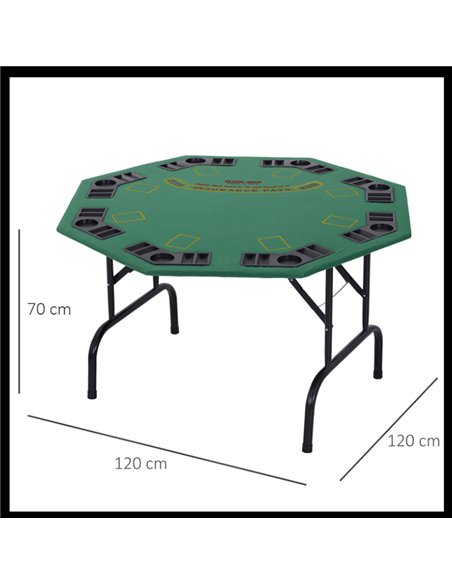 HOMCOM 8 Player Folding Poker Table with Cup Holders Green A70-037V01 - pic 133411 | FastDaddyshop