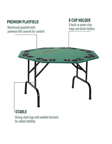 HOMCOM 8 Player Folding Poker Table...