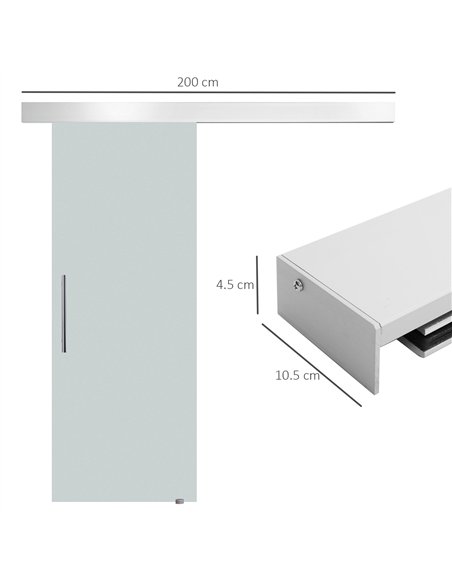 HOMCOM 90cm Frosted Glass Sliding Door Kit E7-0001 - pic 133429 | FastDaddyshop