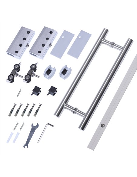 HOMCOM 90cm Frosted Glass Sliding Door Kit E7-0001 - pic 133430 | FastDaddyshop