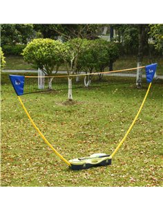 HOMCOM Folding Badminton Net Set with Rackets &... 2
