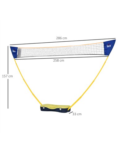 HOMCOM Folding Badminton Net Set with...