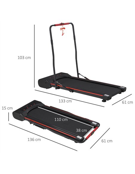 HOMCOM Foldable Walking Treadmill 1-6km/h LED Remote Black A90-224 - pic 133447 | FastDaddyshop