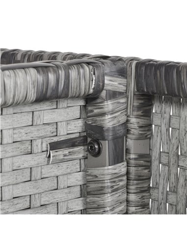 Outsunny 8-Seater Garden Furniture Rattan Dining Set with Cushion, Grey
