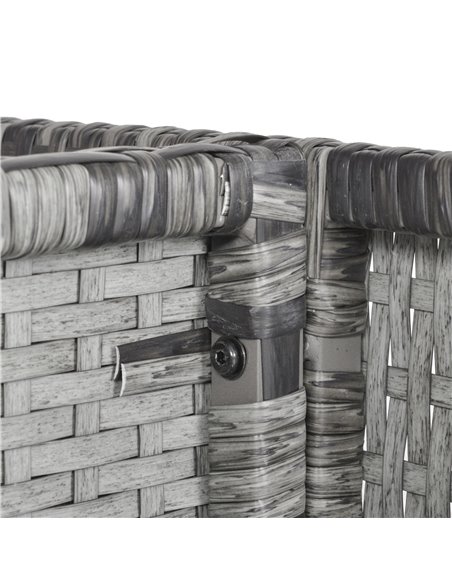Outsunny 8-Seater Garden Furniture Rattan Dining Set with Cushion, Grey - pic 13345 | FastDaddyshop