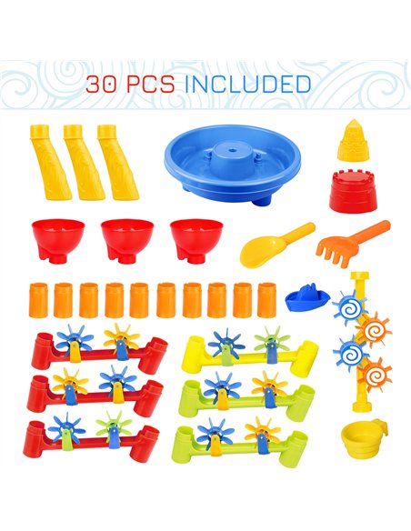 HOMCOM Sand & Water Playset with Accessories, Multicoloured, 343-037 - pic 133457 | FastDaddyshop
