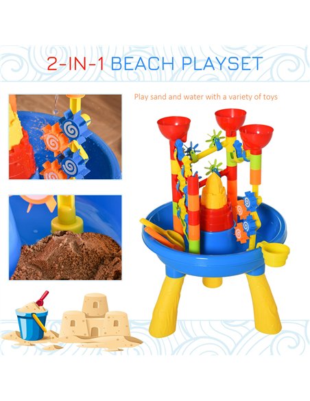 HOMCOM Sand & Water Playset with Accessories, Multicoloured, 343-037 - pic 133458 | FastDaddyshop
