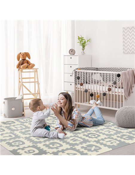 HOMCOM 36Pcs Foldable Baby Foam Play Mat Grey White 431-064 - pic 133464 | FastDaddyshop