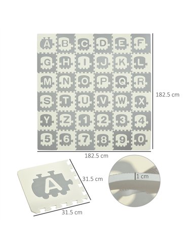HOMCOM 36Pcs Foldable Baby Foam Play...