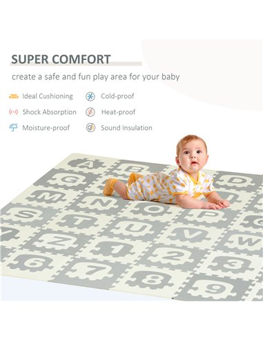 HOMCOM 36Pcs Foldable Baby Foam Play...