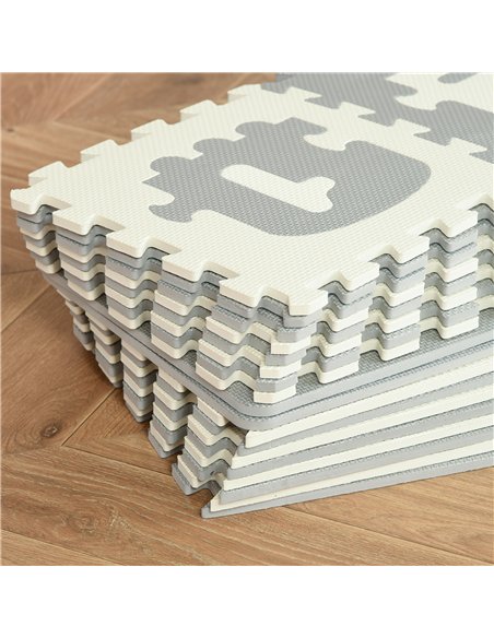 HOMCOM 36Pcs Foldable Baby Foam Play Mat Grey White 431-064 - pic 133470 | FastDaddyshop