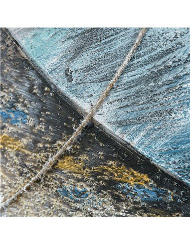 HOMCOM Hand-Painted Canvas Art Blue...