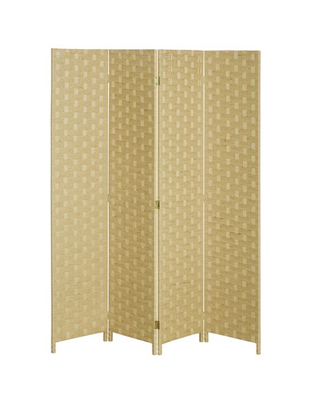HOMCOM Wave Fibre 4-Panel Folding Room Divider, Brown 830-625V00BN - pic 133481 | FastDaddyshop
