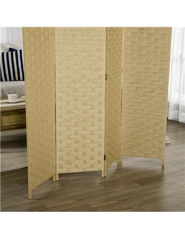 HOMCOM Wave Fibre 4-Panel Folding...