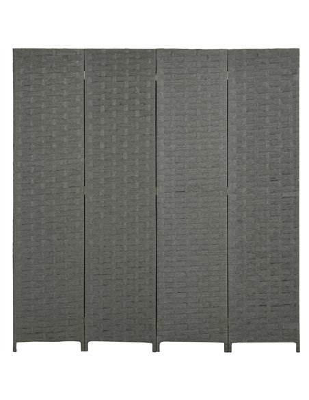HOMCOM Wave Fibre 4-Panel Folding Room Divider, Grey 830-625V00GY - pic 133490 | FastDaddyshop