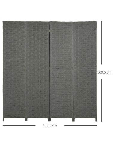 HOMCOM Wave Fibre 4-Panel Folding...