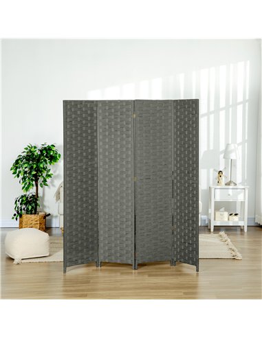 HOMCOM Wave Fibre 4-Panel Folding...