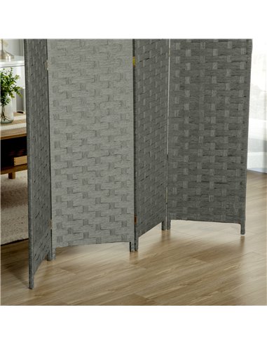 HOMCOM Wave Fibre 4-Panel Folding...