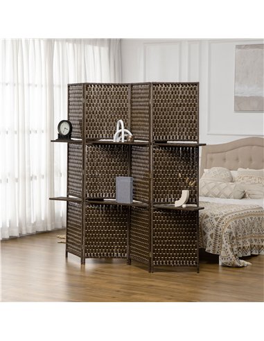 HOMCOM Wave Fibre 4-Panel Room...
