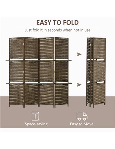 HOMCOM Wave Fibre 4-Panel Room...