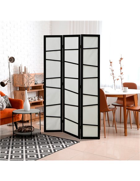 HOMCOM Wooden Folding Privacy Screen, 3 Panel Room Divider, White 830-702V00WT - pic 133509 | FastDaddyshop