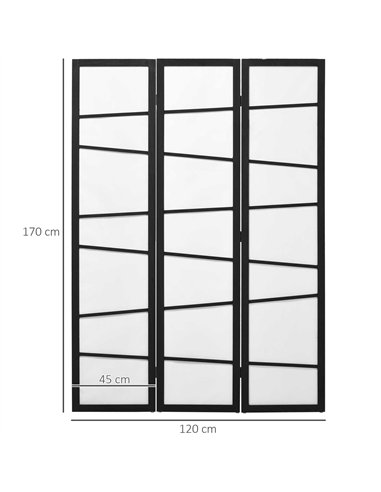 HOMCOM Wooden Folding Privacy Screen,...
