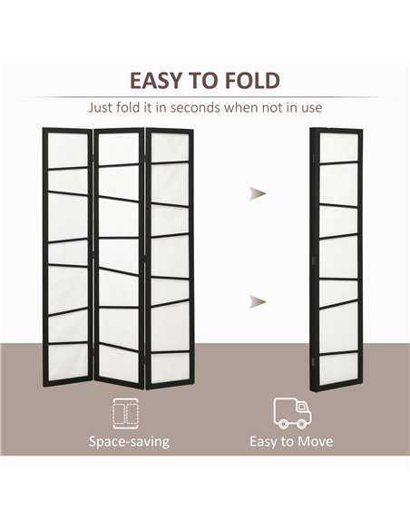 HOMCOM Wooden Folding Privacy Screen, 3 Panel Room Divider, White 830-702V00WT - pic 133513 | FastDaddyshop