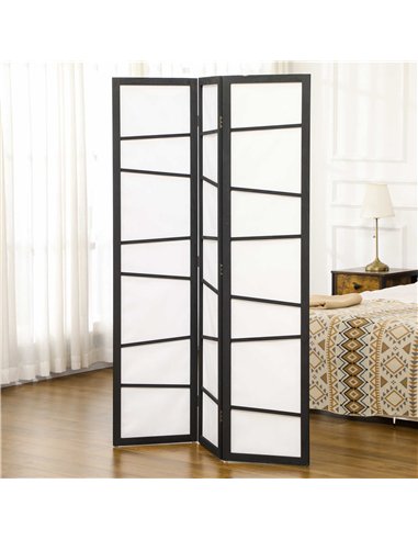 HOMCOM Wooden Folding Privacy Screen,...
