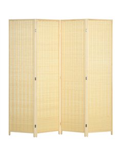 HOMCOM Natural 4 Panel Folding Room Divider Screen...