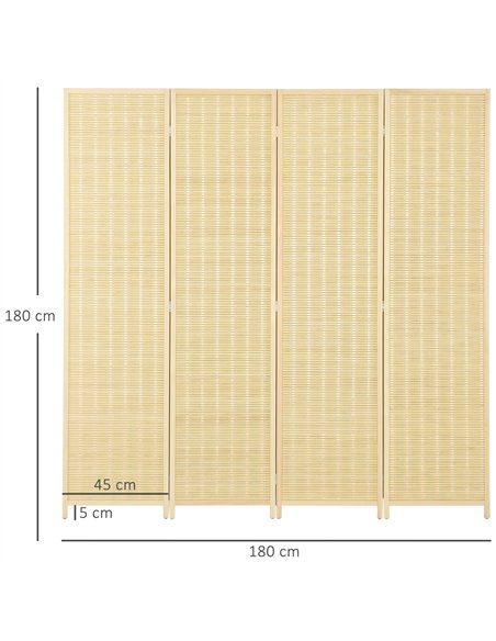 HOMCOM Natural 4 Panel Folding Room Divider Screen 830-700V00ND - pic 133519 | FastDaddyshop