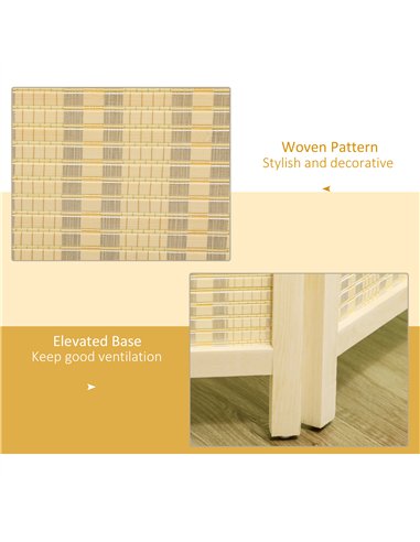 HOMCOM Natural 4 Panel Folding Room...
