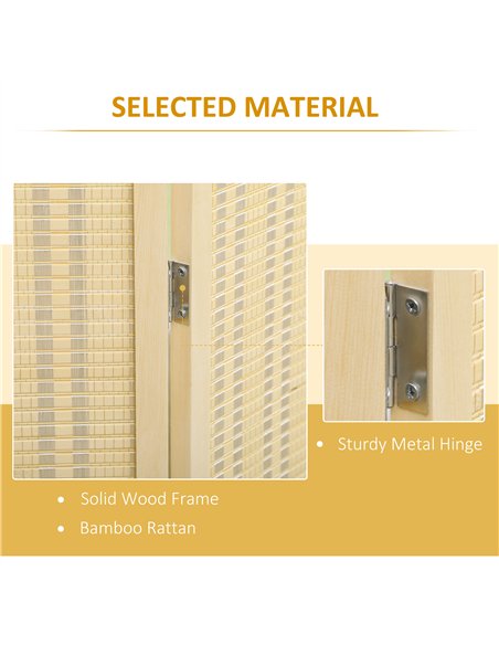 HOMCOM Natural 4 Panel Folding Room Divider Screen 830-700V00ND - pic 133521 | FastDaddyshop
