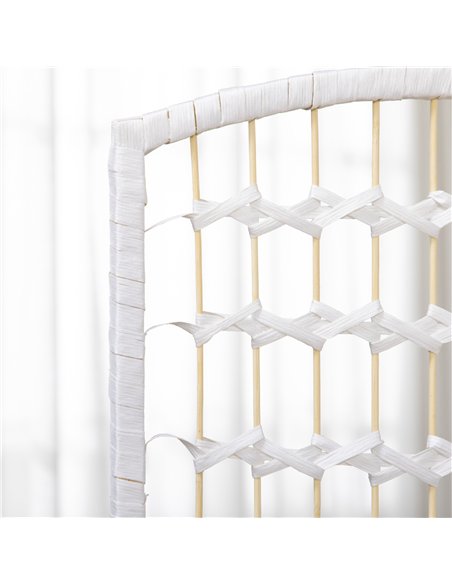 HOMCOM 4 Panel Handwoven Room Divider, White - 830-701V00WT - pic 133533 | FastDaddyshop