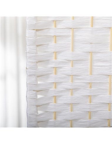HOMCOM 4 Panel Handwoven Room...