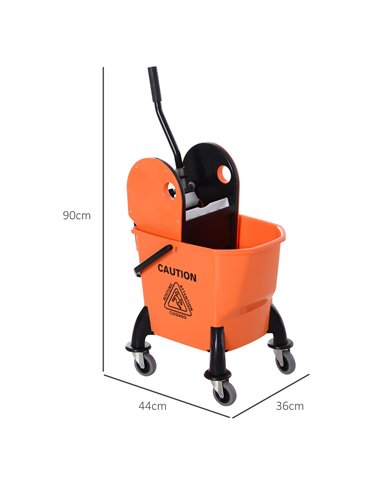 HOMCOM 26L Mop Bucket with Wringer &...