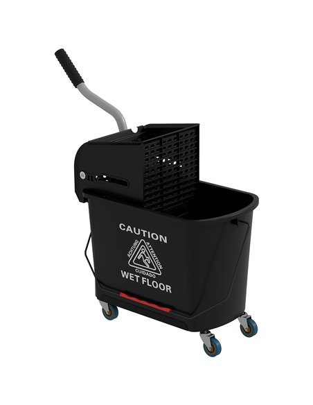 HOMCOM 20L Mobile Mop Bucket with Separator - Black 720-002V00BK - pic 133553 | FastDaddyshop