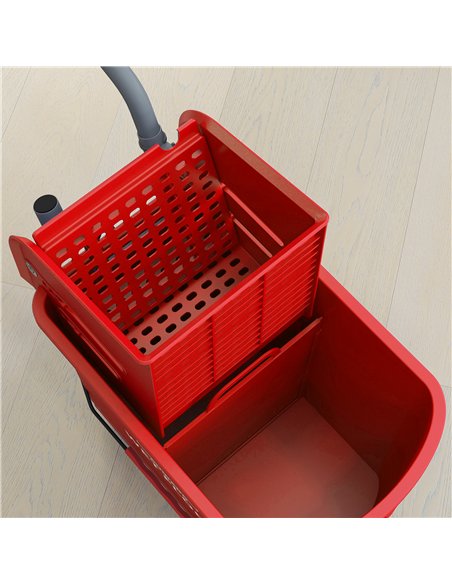 HOMCOM 20L Mobile Mop Bucket with Separator - Red 720-002V00RD - pic 133570 | FastDaddyshop