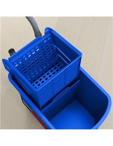 HOMCOM 20L Mobile Mop Bucket with...