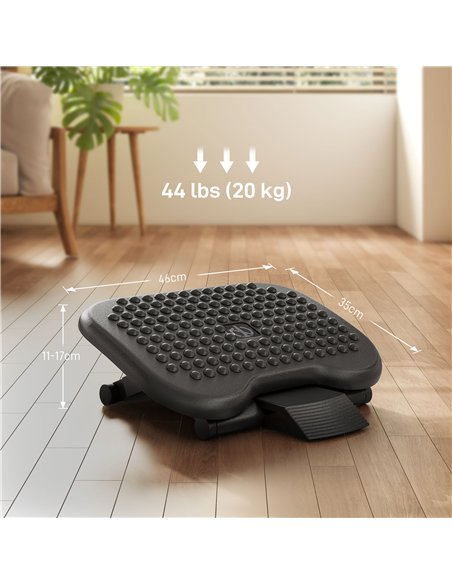 HOMCOM Ergonomic Adjustable Footrest Black 922-002V70BK - pic 133582 | FastDaddyshop