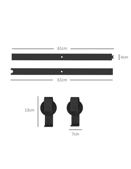 HOMCOM 4FT Bi-Folding Sliding Barn Door Kit, Black B81-038V00BK - pic 133591 | FastDaddyshop